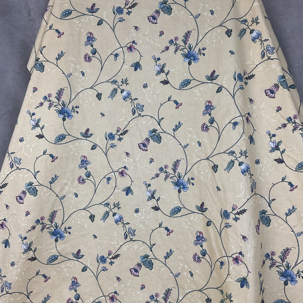 Reclaimed vintage yellow floral fabric 83” x 48”